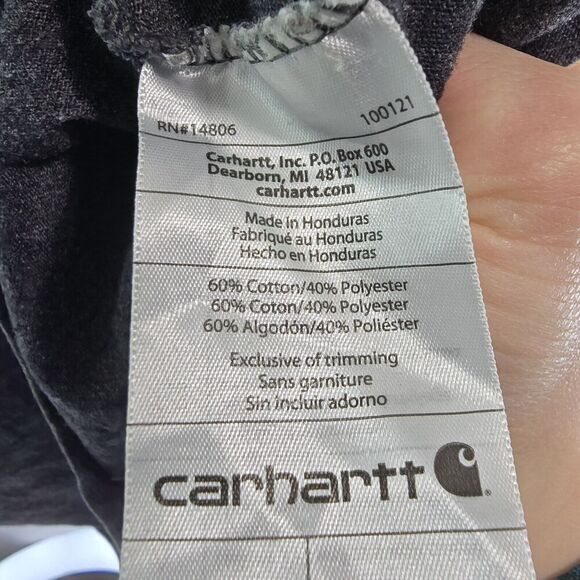 Carhartt T Shirt Mens Small Grey Pocket Tee Long Sleeve Original Fit Mercedes - Picture 8 of 11